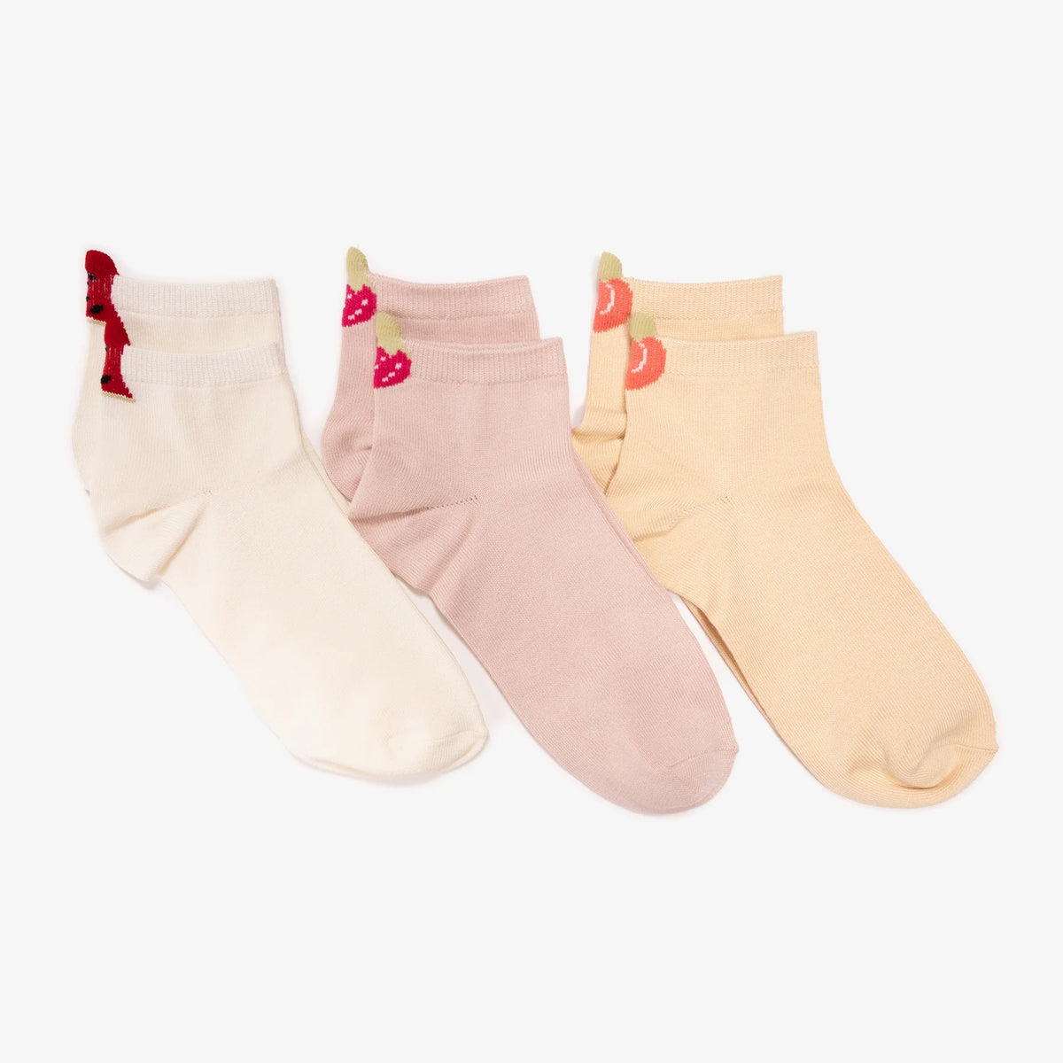 Women's Luxe 3 Pair Pack Whisper Soft 3D Fruit Ankle Socks