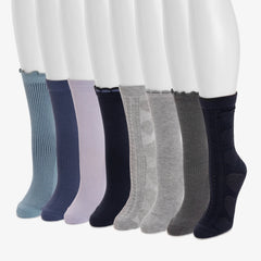 Women's Luxe 8 Pair Pack Whisper Soft Crew Socks