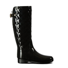 Women's Refined Adjustable Quilted Slim Fit Tall Rain Boots