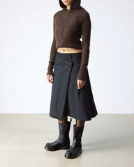 REJENA Hair On Croc Emboss Leather Boots