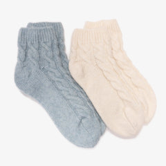 Women's Luxe Cabled Footie Sweater Sock 2 Pack