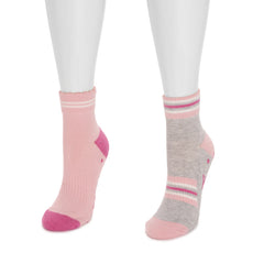 Women's Studio Socks - Quarter Crew Cotton Compression 2 Pack