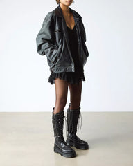 XTRM FRILL Platform Leather Boots