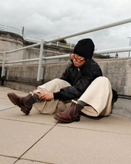 2976 LEONORE II Faux Fur Lined Grizzly Leather Chelsea Boots