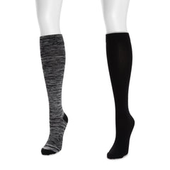 Women's 2 Pair Pack Nylon Compression Knee High Socks