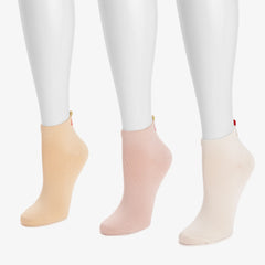 Women's Luxe 3 Pair Pack Whisper Soft 3D Fruit Ankle Socks