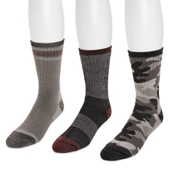 Men's 3 Pair Pack Crew Heat Retainer Hiking Socks