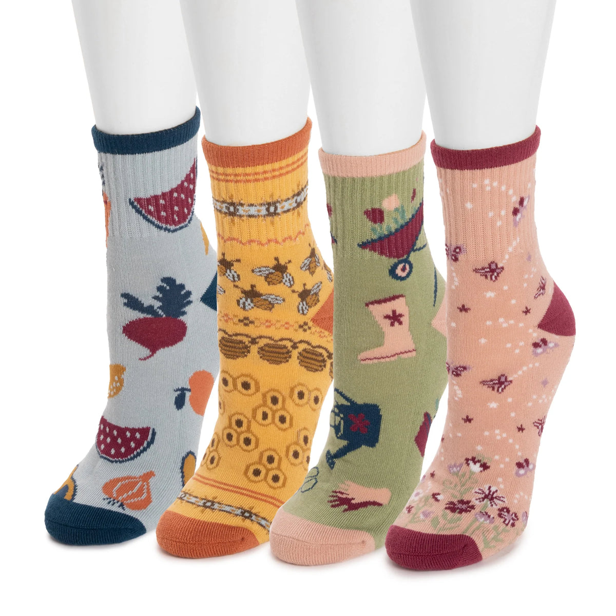 Women's 4 Pack Quarter Crew Novelty