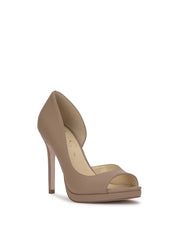 Kimli Peep Toe Pump in Chai Latte