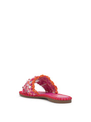 Brennara Flat Sandal in Bright Orchid