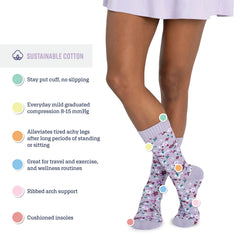 Women's 3 Pack Cotton Compression Crew Socks