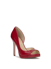 Kimli Peep Toe Pump in Red Muse