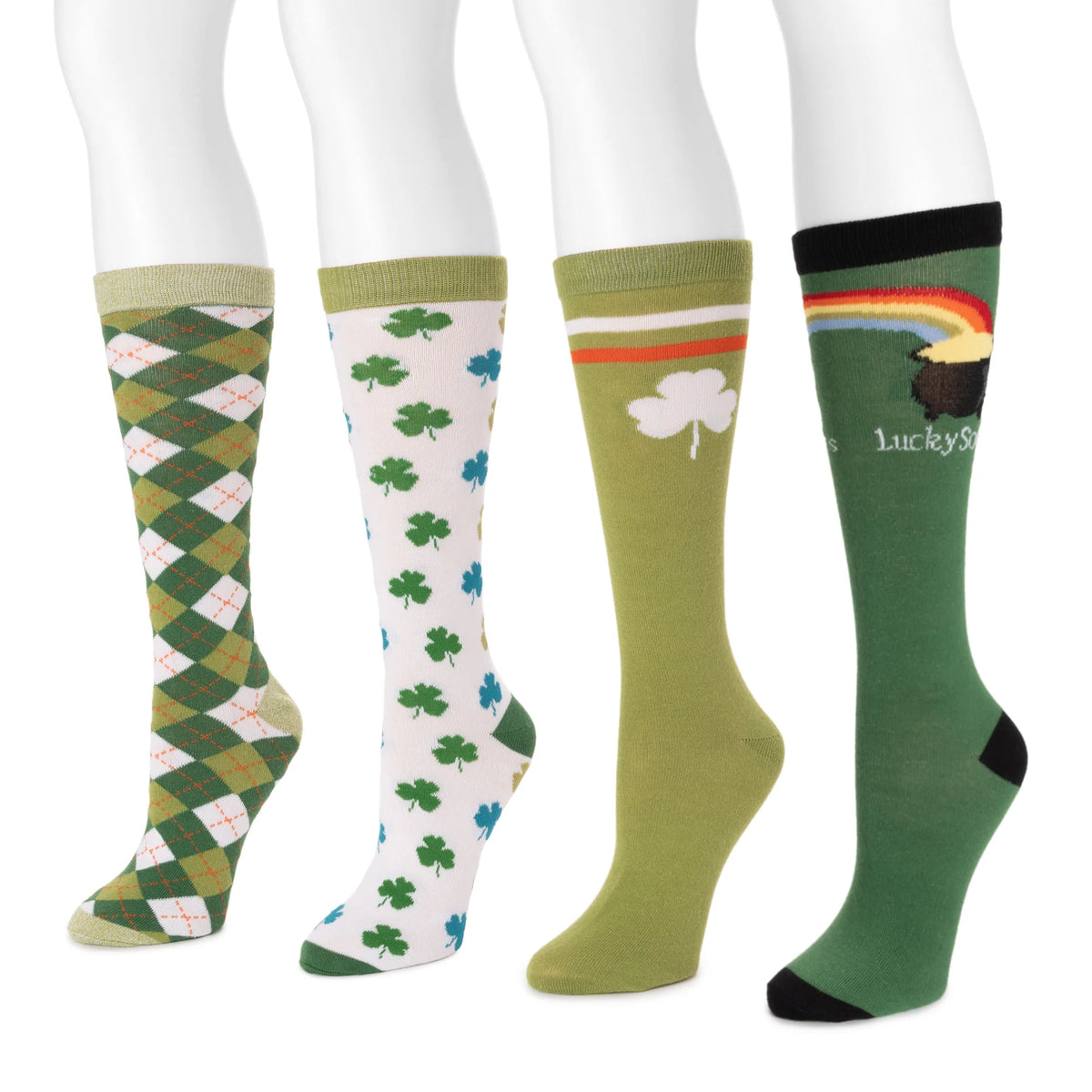 Women's 4 Pack Knee High Novelty Socks
