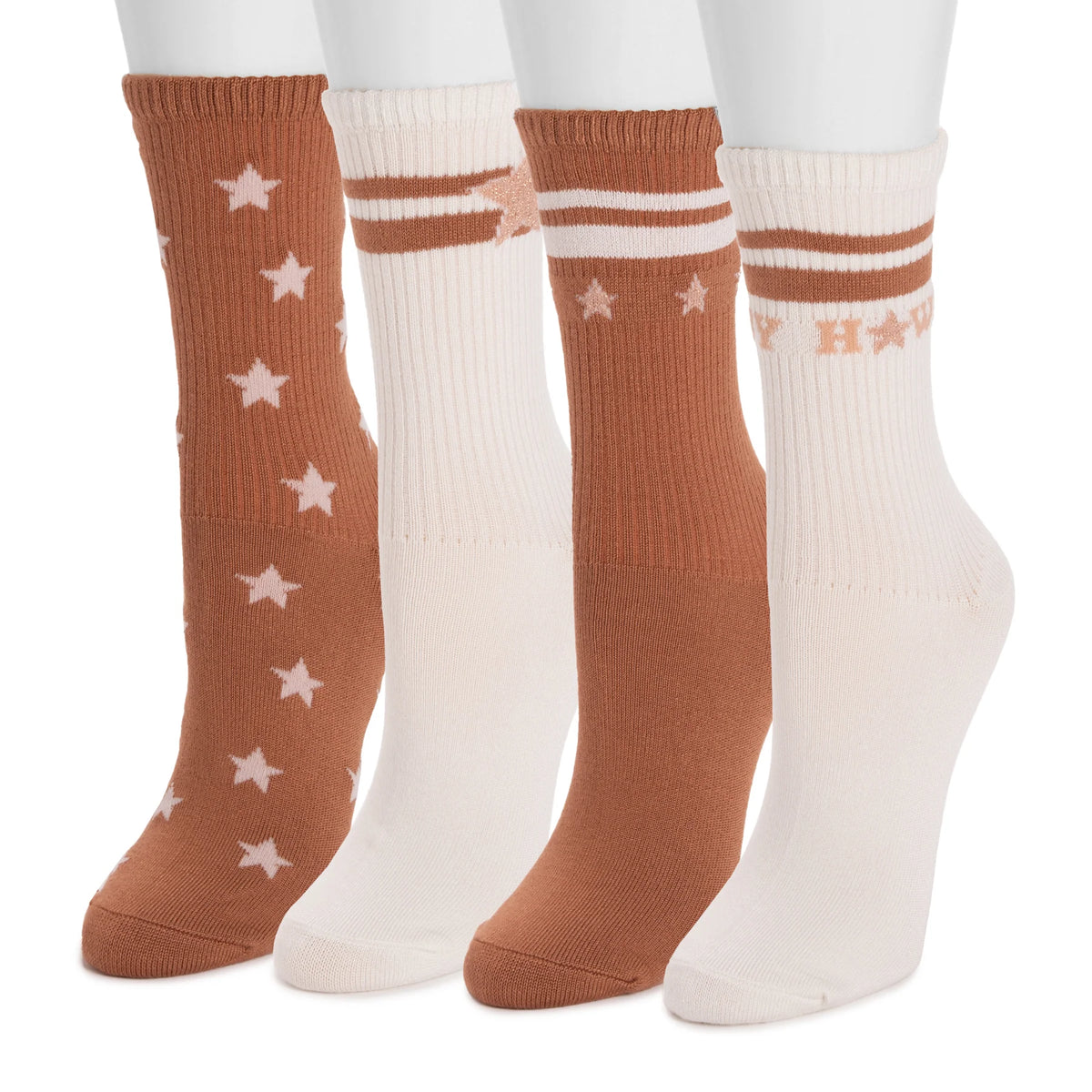 Women's 4 Pack Poly Howdy Crew Socks