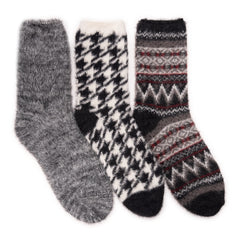 Women's 3 Pair Pack Fuzzy Socks