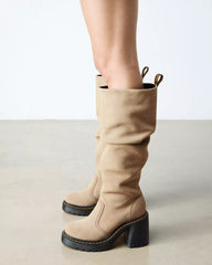 KASEY Suede Knee High Heeled Boots