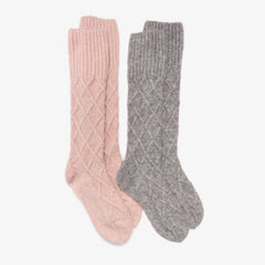 Women's Luxe Tall Cabled Sweater Sock 2 Pack