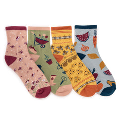 Women's 4 Pack Quarter Crew Novelty