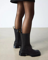 MAYBOLE HI Square Toe Leather Chelsea Boots