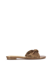 Dydra Knotted Flat Sandal in Bronze