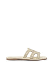 Bria Flat Sandal in Ivory