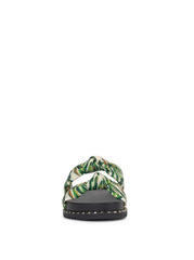 Caralyna Flat Sandal in Green Multi