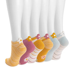 Women's 6 Pack 3D Tab Low-Cut Ankle Socks