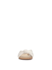 Dydra Knotted Flat Sandal in White
