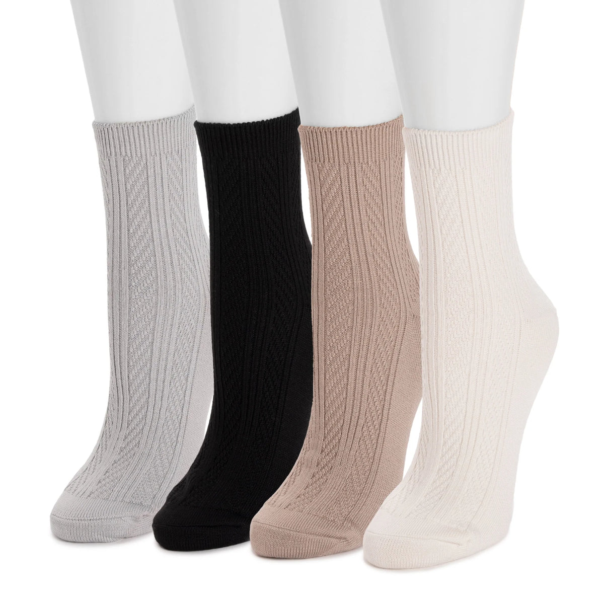 Women's 4 Pack Fluffy Microfiber Texture Crew Socks