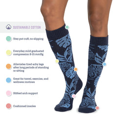 Women's 3 Pack Cotton Compression Knee-High Socks