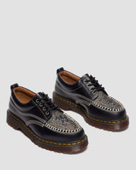 Lowell Leather & Jacquard Lace Up Moc Toe Shoes