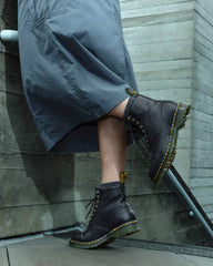 1460 Faux Fur Lined Grizzly Leather Lace Up Boots