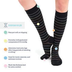 Women's 3 Pair Pack Nylon Compression Socks