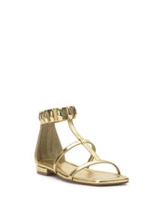 Elusta Flat Sandal in Gold