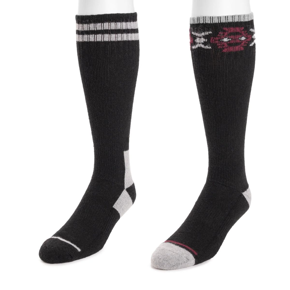 Men's 2 Pair Pack Wool Blend Compression Knee-High Socks