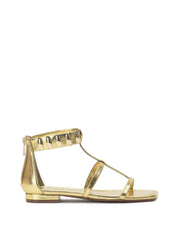 Elusta Flat Sandal in Gold