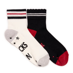 Women's Studio Socks - Quarter Crew Cotton Compression 2 Pack