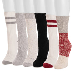 Women's 6 Pair Pack Microfiber Boot Socks