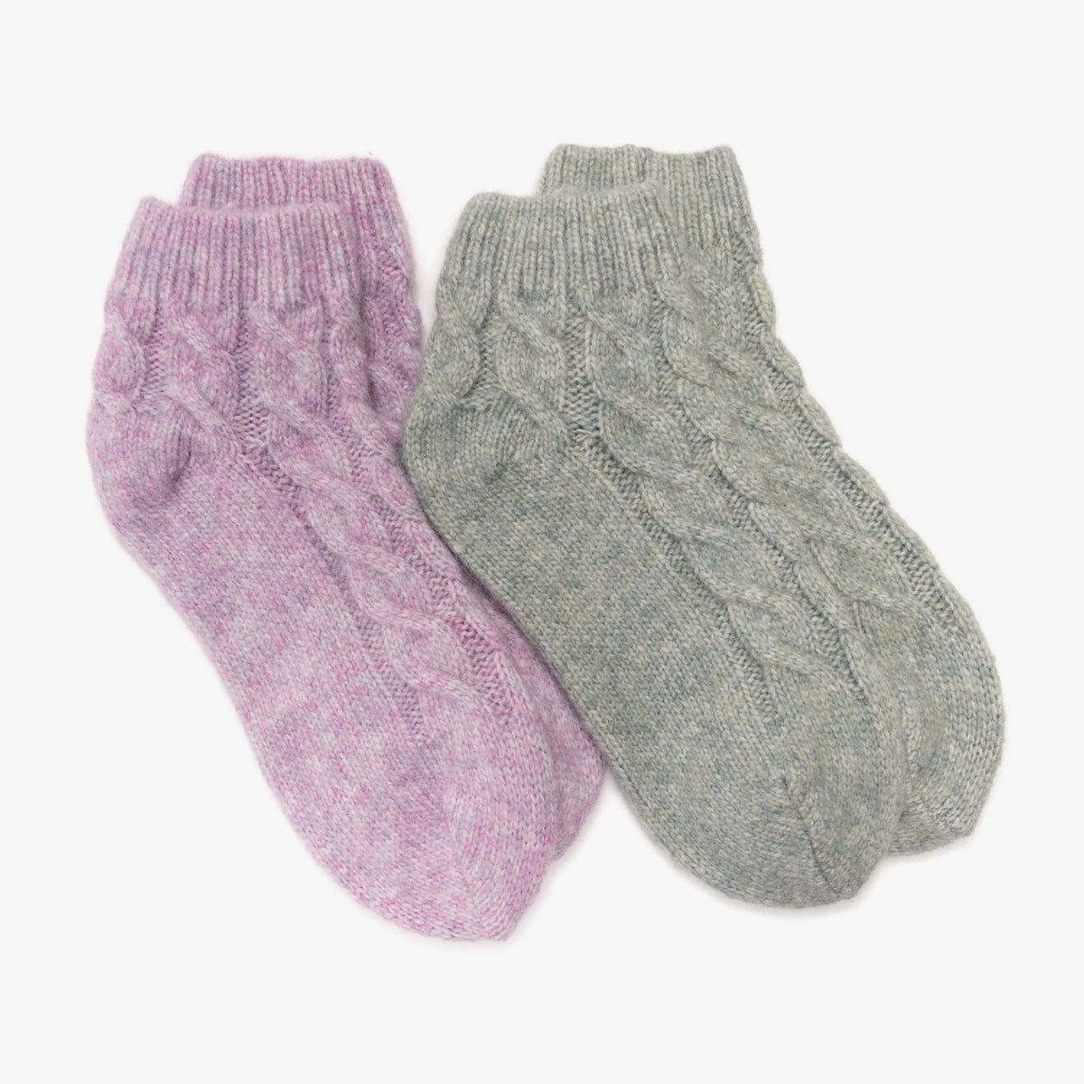 Women's Luxe Cabled Footie Sweater Sock 2 Pack