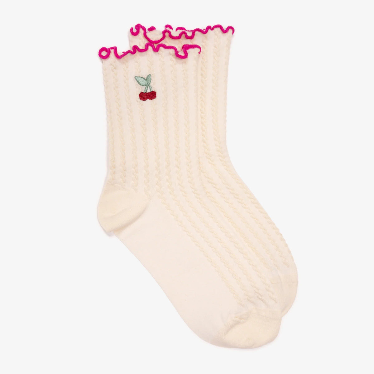 Women's Luxe Texture Embroidery Crew Sock