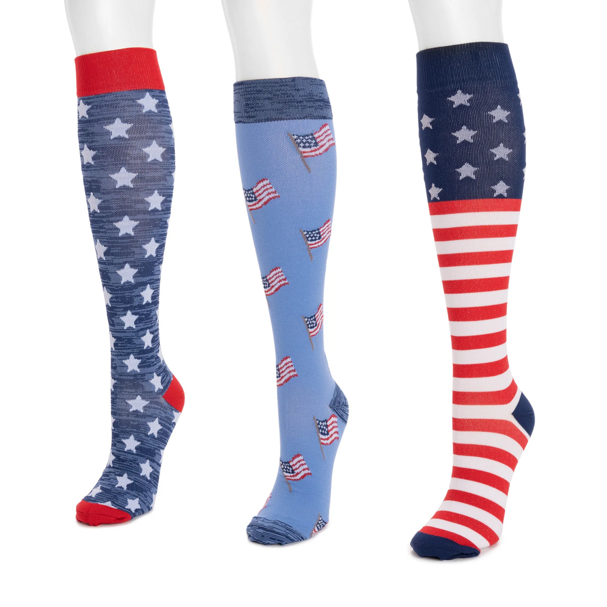 Unisex 3 Pack Nylon Compression Knee-High Socks