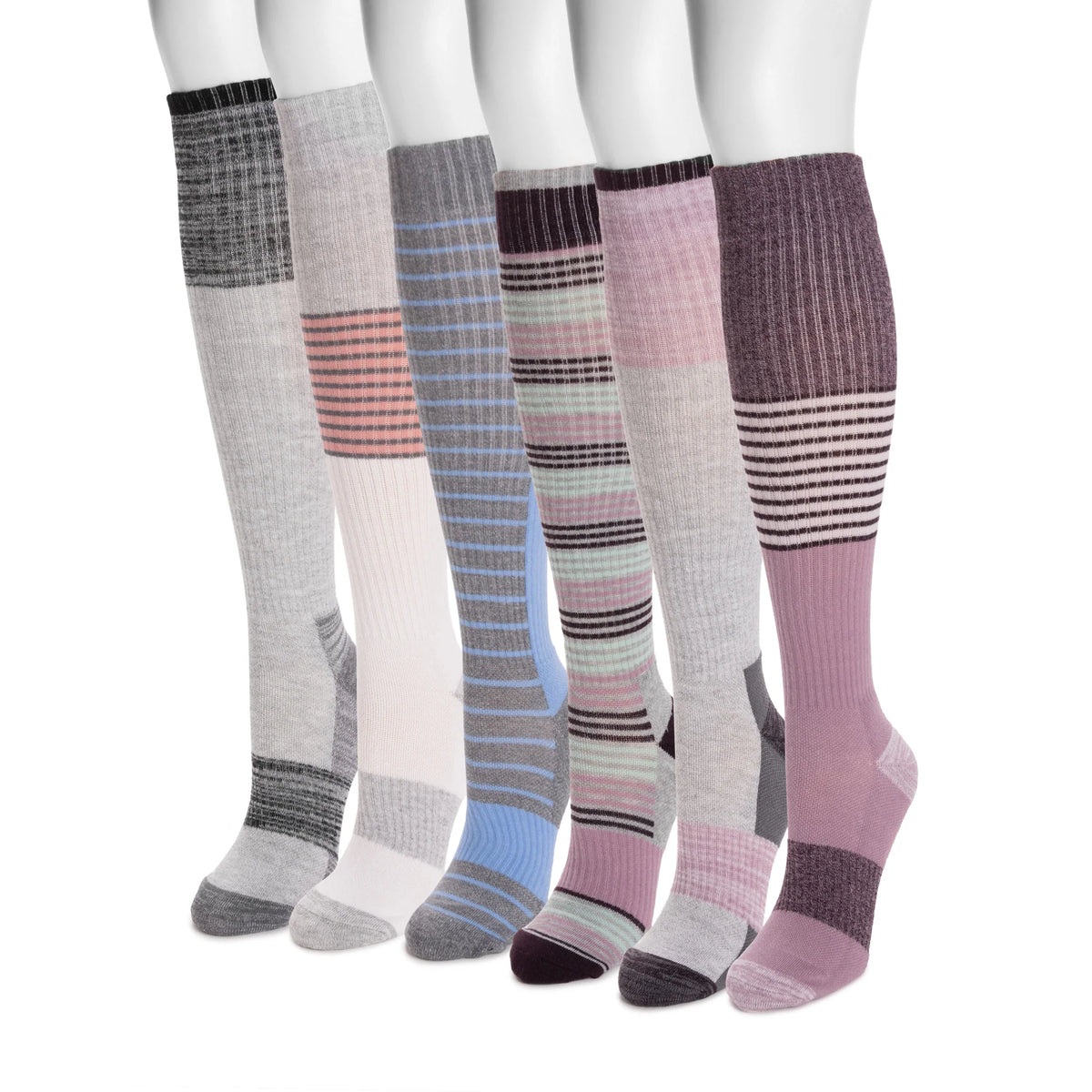 Women's 6 Pack Cotton Compression Socks