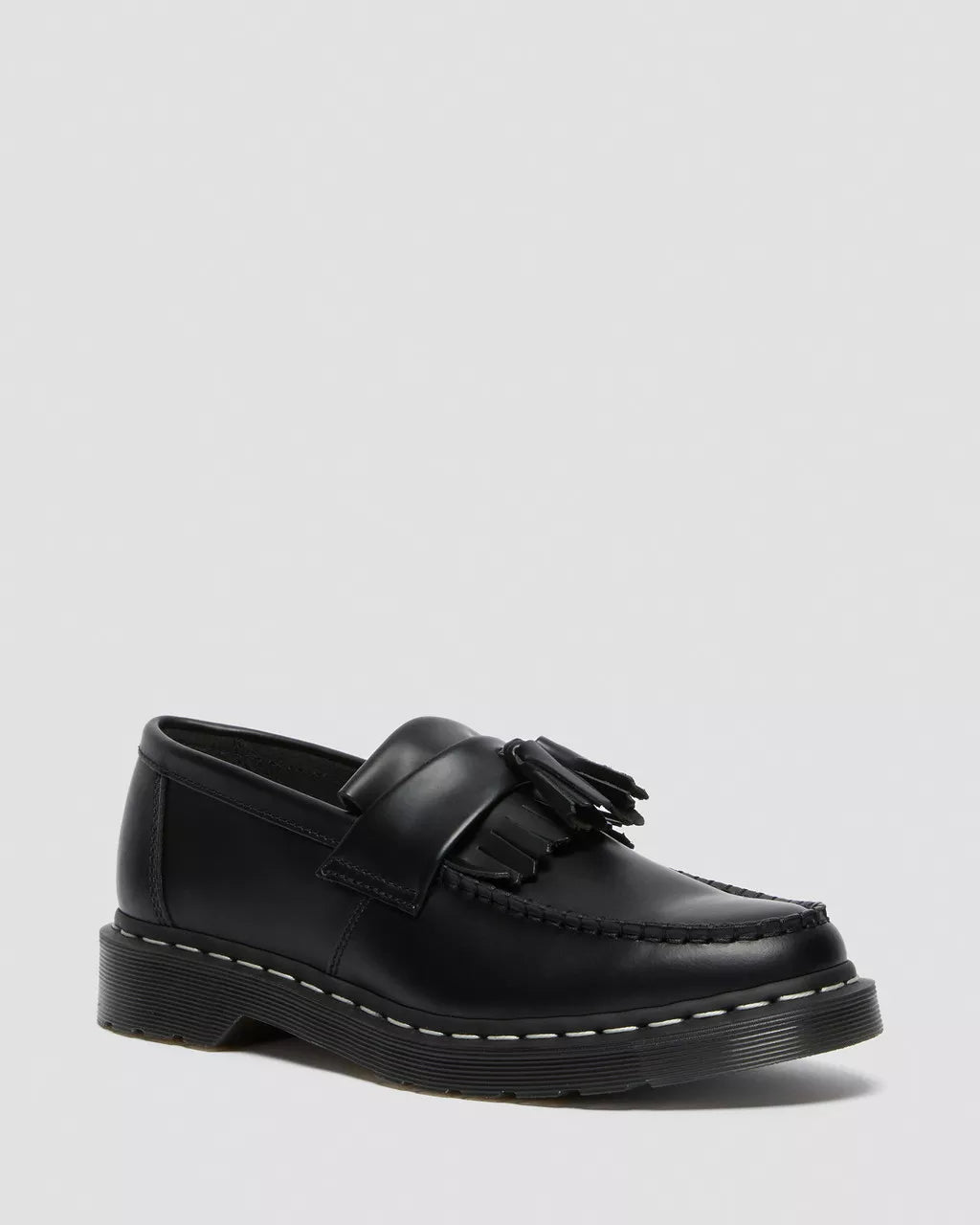 Adrian White Stitch Smooth Leather Loafers
