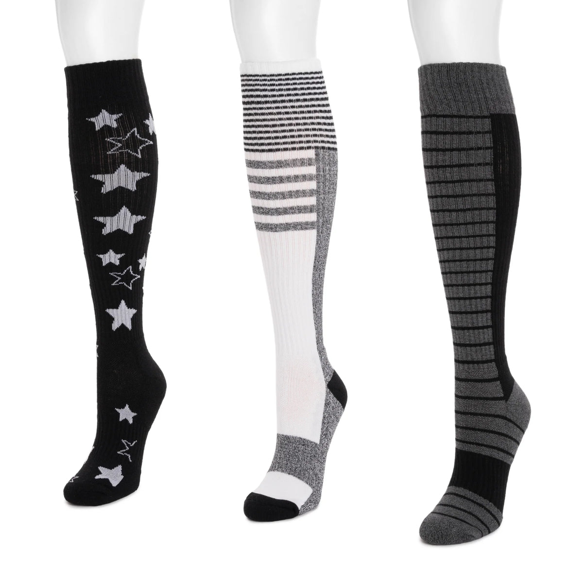Women's 3 Pack Cotton Compression Knee-High Socks