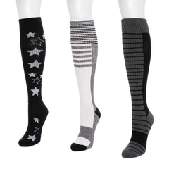 Women's 3 Pack Cotton Compression Knee-High Socks