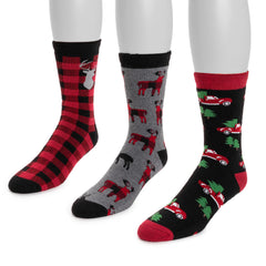 Men's 3 Pack Terry Novelty Holiday Socks
