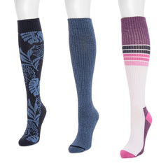 Women's 3 Pack Cotton Compression Knee-High Socks