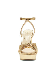 Immie Platform Sandal in Gold Snake