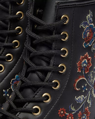 1460 VONDA TF Reclaimed Leather Floral Print Lace Up Boots