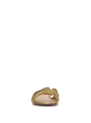 Dydra Knotted Flat Sandal in Gold